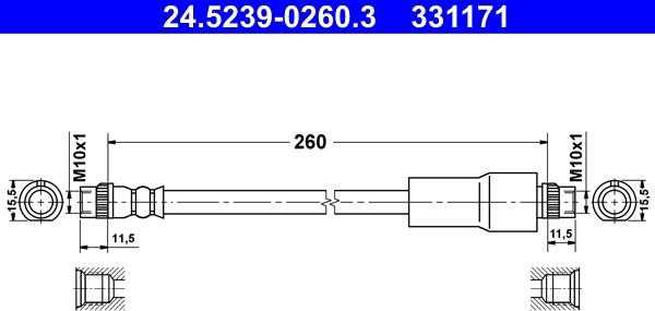 ATE 24.5239-0260.3 - Jarruletku inparts.fi