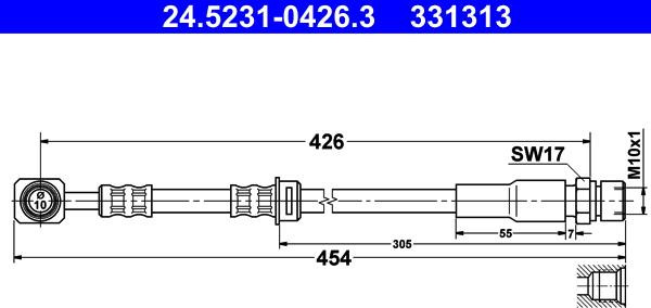 ATE 24.5231-0426.3 - Jarruletku inparts.fi