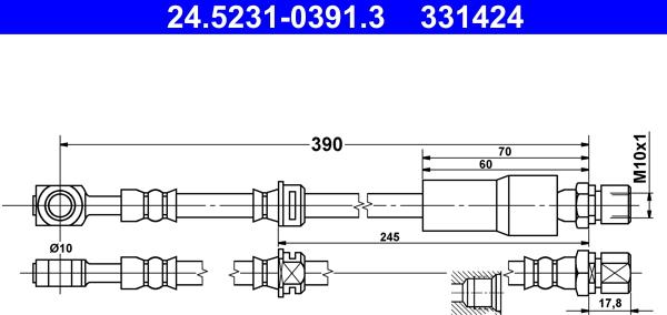 ATE 24.5231-0391.3 - Jarruletku inparts.fi