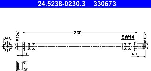 ATE 24.5238-0230.3 - Jarruletku inparts.fi