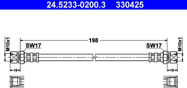 ATE 24.5233-0200.3 - Jarruletku inparts.fi