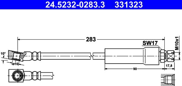 ATE 24.5232-0283.3 - Jarruletku inparts.fi