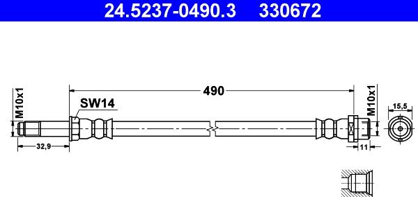 ATE 24.5237-0490.3 - Jarruletku inparts.fi