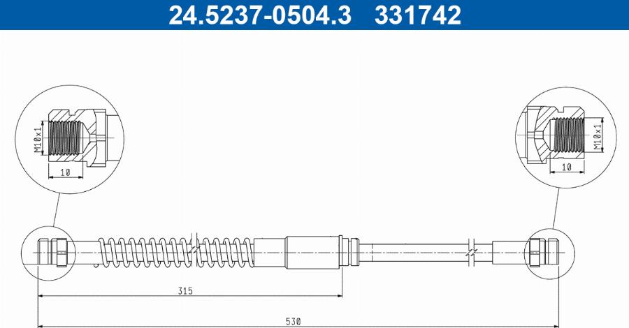 ATE 24.5237-0504.3 - Jarruletku inparts.fi