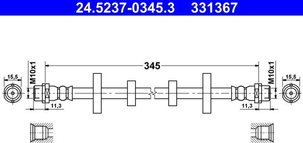 ATE 24.5237-0345.3 - Jarruletku inparts.fi