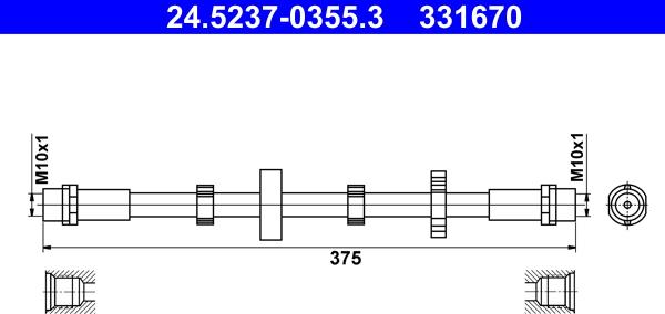 ATE 24.5237-0355.3 - Jarruletku inparts.fi