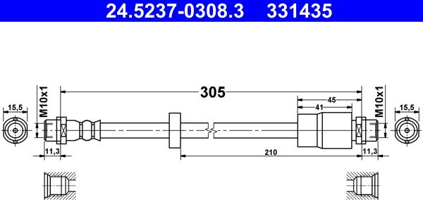 ATE 24.5237-0308.3 - Jarruletku inparts.fi