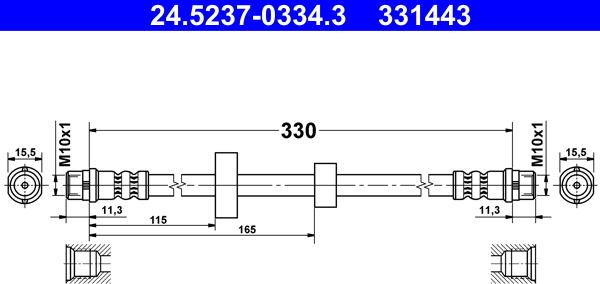 ATE 24.5237-0334.3 - Jarruletku inparts.fi