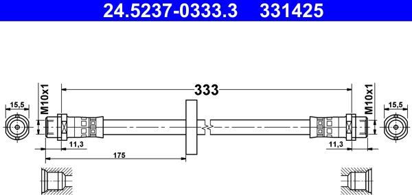 ATE 24.5237-0333.3 - Jarruletku inparts.fi