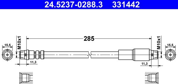 ATE 24.5237-0288.3 - Jarruletku inparts.fi