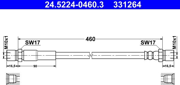 ATE 24.5224-0460.3 - Jarruletku inparts.fi