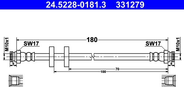 ATE 24.5228-0181.3 - Jarruletku inparts.fi