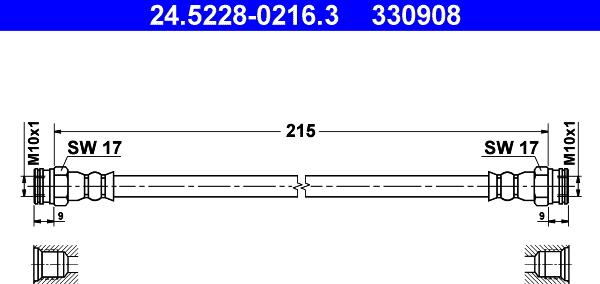 ATE 24.5228-0216.3 - Jarruletku inparts.fi