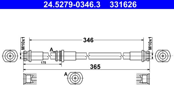 ATE 24.5279-0346.3 - Jarruletku inparts.fi