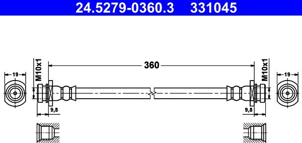 ATE 24.5279-0360.3 - Jarruletku inparts.fi