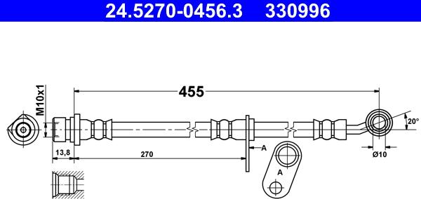 ATE 24.5270-0456.3 - Jarruletku inparts.fi