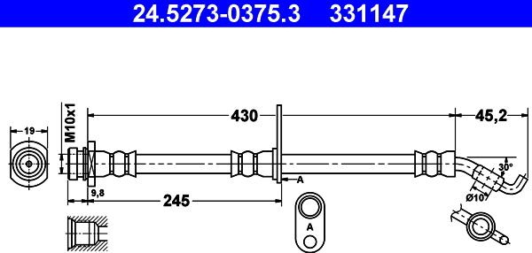 ATE 24.5273-0375.3 - Jarruletku inparts.fi