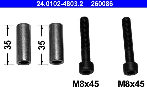 ATE 24.0102-4803.2 - Ohjainhylsysarja, jarrusatula inparts.fi