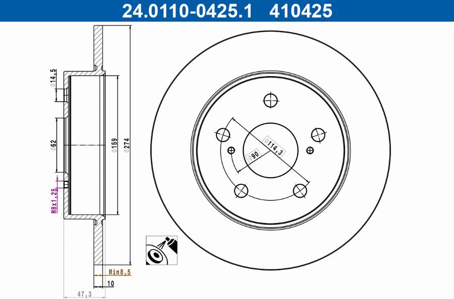 ATE 24.0110-0425.1 - Jarrulevy inparts.fi