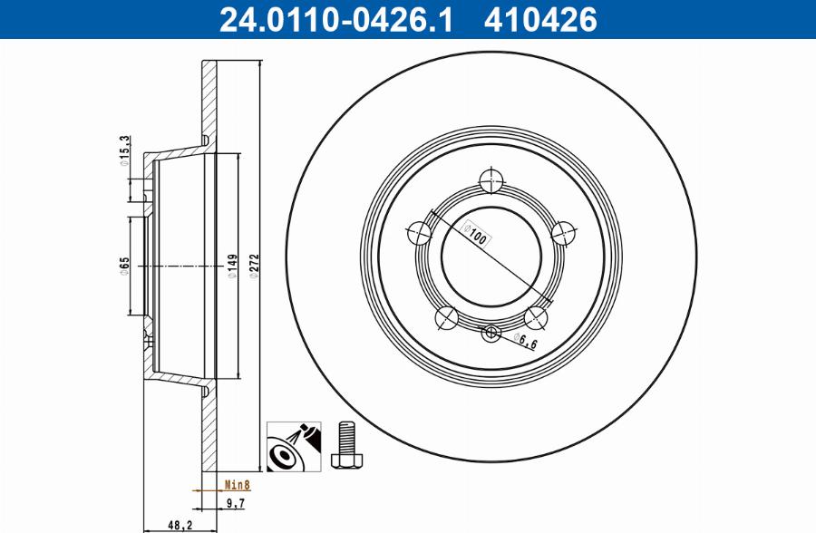 ATE 24.0110-0426.1 - Jarrulevy inparts.fi