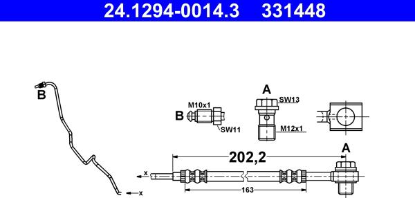 ATE 24.1294-0014.3 - Jarruletku inparts.fi