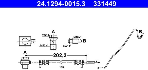 ATE 24.1294-0015.3 - Jarruletku inparts.fi