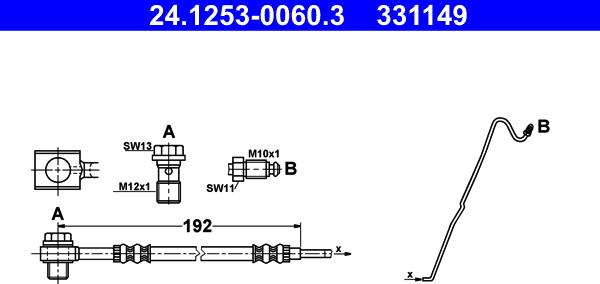 ATE 24.1253-0060.3 - Jarruletku inparts.fi