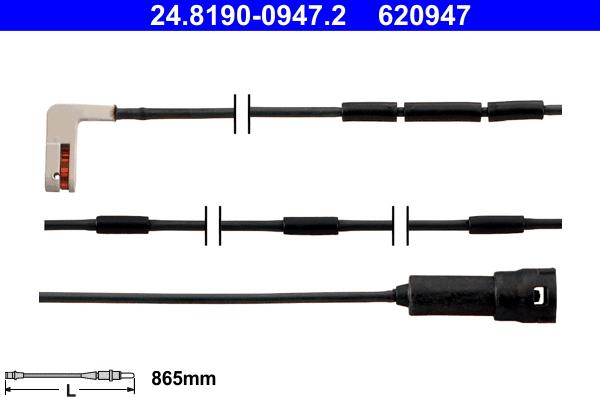 ATE 24.8190-0947.2 - Kulumisenilmaisin, jarrupala inparts.fi