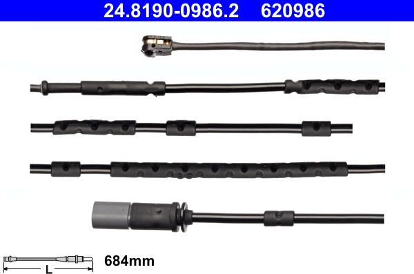 ATE 24.8190-0986.2 - Kulumisenilmaisin, jarrupala inparts.fi