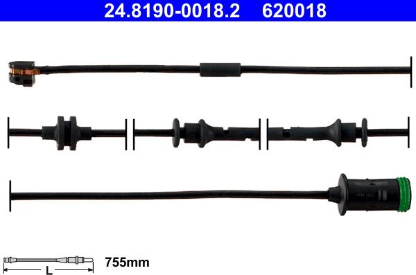 ATE 24.8190-0018.2 - Kulumisenilmaisin, jarrupala inparts.fi