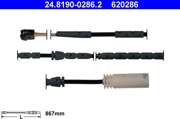 ATE 24.8190-0286.2 - Kulumisenilmaisin, jarrupala inparts.fi