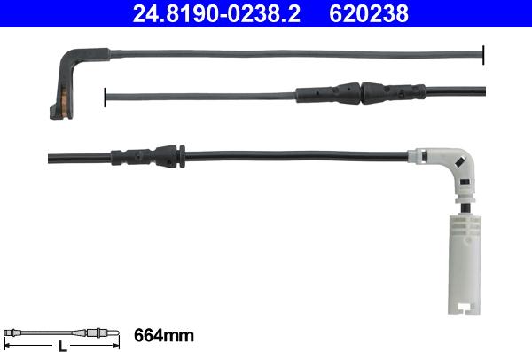 ATE 24.8190-0238.2 - Kulumisenilmaisin, jarrupala inparts.fi