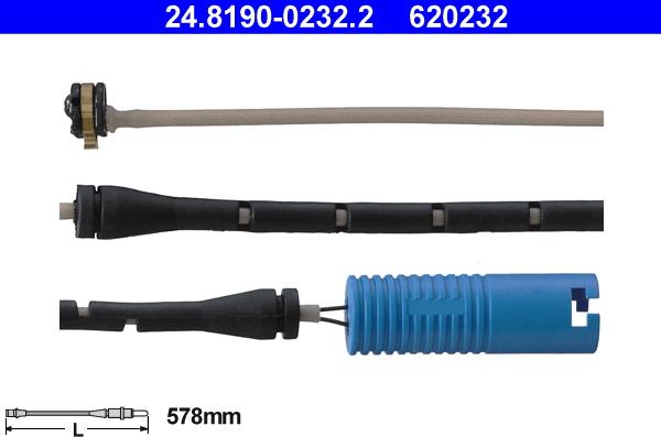 ATE 24.8190-0232.2 - Kulumisenilmaisin, jarrupala inparts.fi