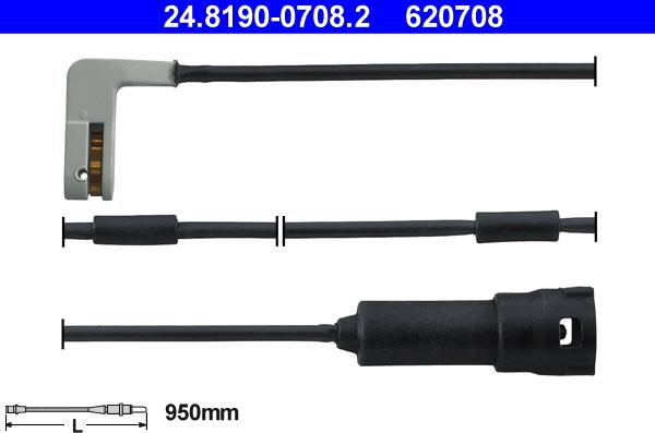 ATE 24.8190-0708.2 - Kulumisenilmaisin, jarrupala inparts.fi