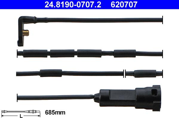 ATE 24.8190-0707.2 - Kulumisenilmaisin, jarrupala inparts.fi