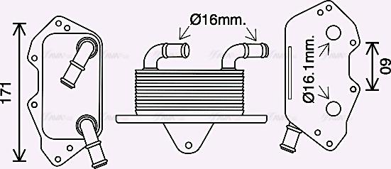 Ava Quality Cooling AI3404 - Moottoriöljyn jäähdytin inparts.fi