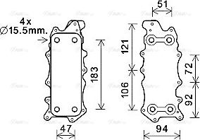 Ava Quality Cooling MS3685 - Moottoriöljyn jäähdytin inparts.fi