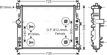 Ava Quality Cooling MSA2436 - Jäähdytin,moottorin jäähdytys inparts.fi