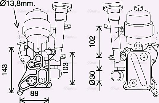 Ava Quality Cooling OL3686H - Moottoriöljyn jäähdytin inparts.fi