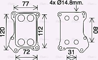 Ava Quality Cooling OL3688 - Moottoriöljyn jäähdytin inparts.fi