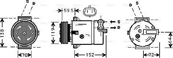 Ava Quality Cooling OLAK279 - Kompressori, ilmastointilaite inparts.fi