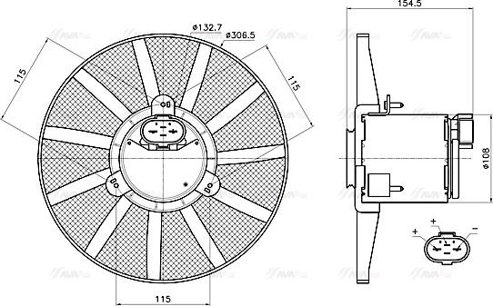 Ava Quality Cooling VN7443 - Tuuletin, moottorin jäähdytys inparts.fi