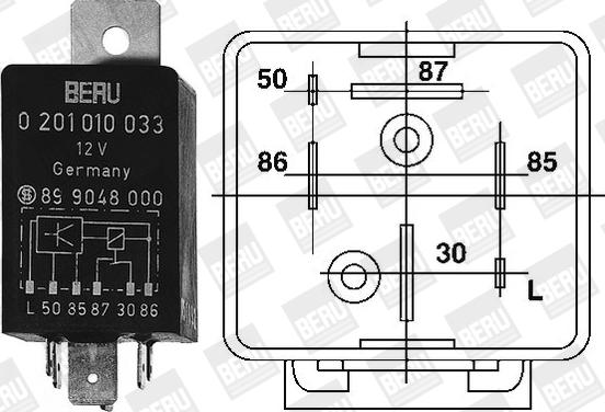 BorgWarner (BERU) GR033 - Rele, hehkutuslaitos inparts.fi
