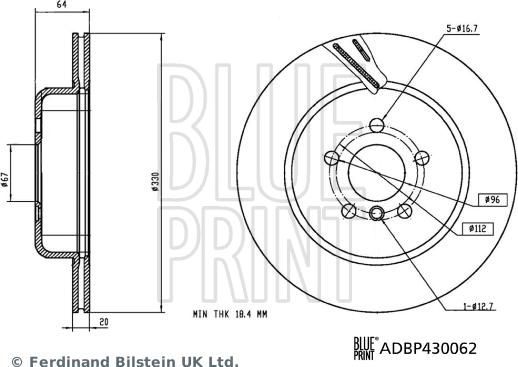 Blue Print ADBP430062 - Jarrulevy inparts.fi