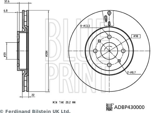 Blue Print ADBP430000 - Jarrulevy inparts.fi