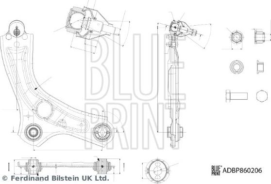 Blue Print ADBP860206 - Tukivarsi, pyöräntuenta inparts.fi