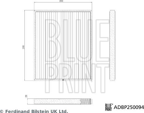 Blue Print ADBP250094 - Suodatin, sisäilma inparts.fi