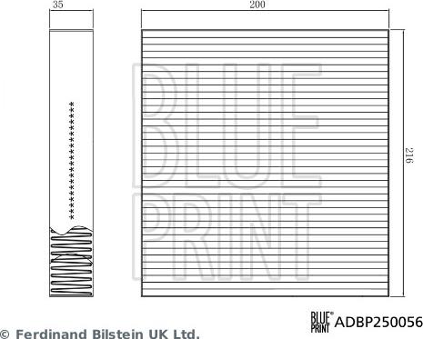 Blue Print ADBP250056 - Suodatin, sisäilma inparts.fi