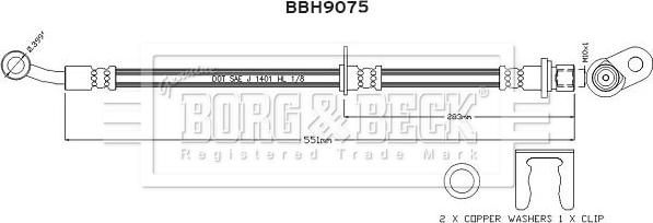 Borg & Beck BBH9075 - Jarruletku inparts.fi