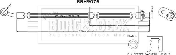 Borg & Beck BBH9076 - Jarruletku inparts.fi